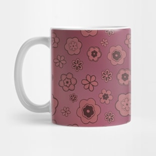 Pink flower field Mug